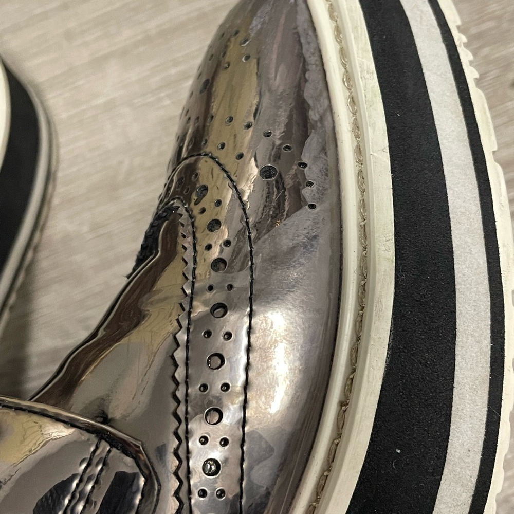 Prada Silver and Black Platform Shoes - Picture 8 of 11